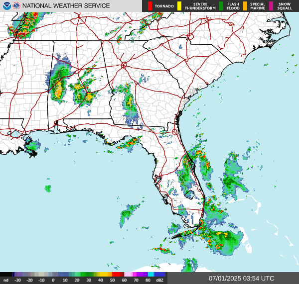 Weather radar map