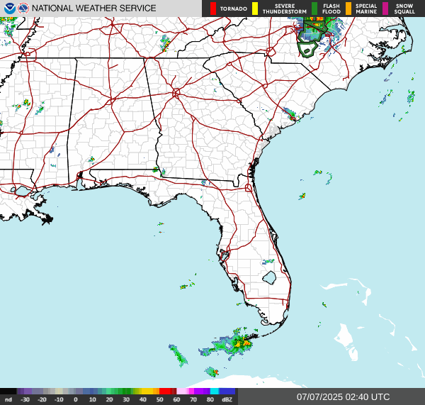 Weather radar map